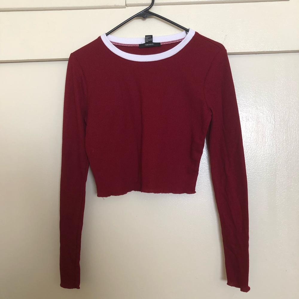 Forever 21 Long Sleeved Maroon Shirt